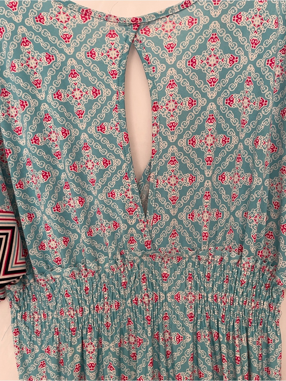 Colorful Teal Pink Patterned Women’s Swim Coverup Dress - Picture 2 of 9